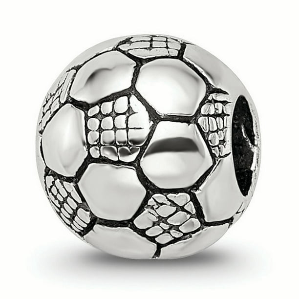 1 Soccer Ball Sport Dangle 9MM Stainless Steel Italian Charm